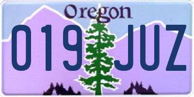OR license plate 019JUZ
