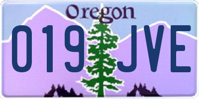 OR license plate 019JVE