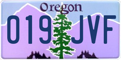OR license plate 019JVF