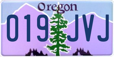 OR license plate 019JVJ