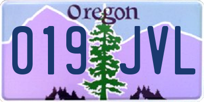 OR license plate 019JVL