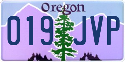 OR license plate 019JVP
