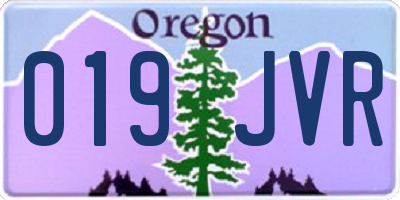OR license plate 019JVR