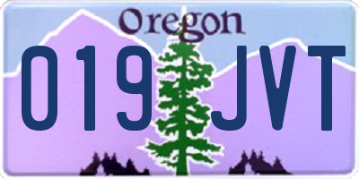 OR license plate 019JVT
