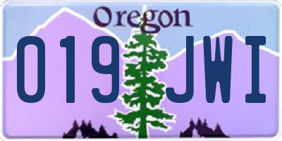 OR license plate 019JWI