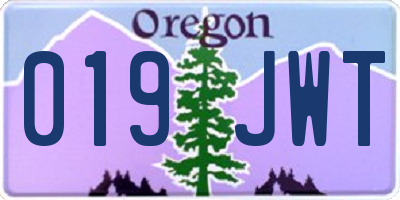 OR license plate 019JWT