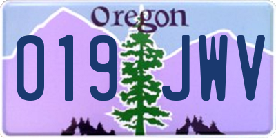 OR license plate 019JWV