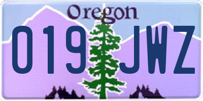 OR license plate 019JWZ