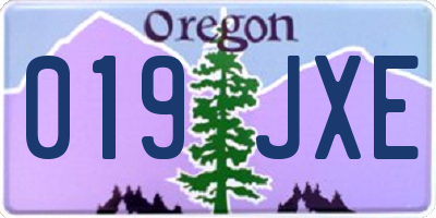 OR license plate 019JXE