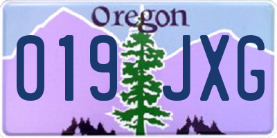 OR license plate 019JXG