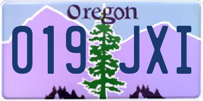 OR license plate 019JXI