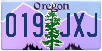 OR license plate 019JXJ