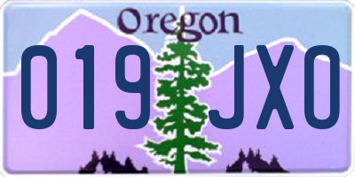 OR license plate 019JXO