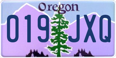 OR license plate 019JXQ