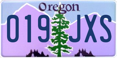 OR license plate 019JXS