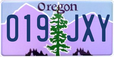OR license plate 019JXY