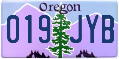 OR license plate 019JYB