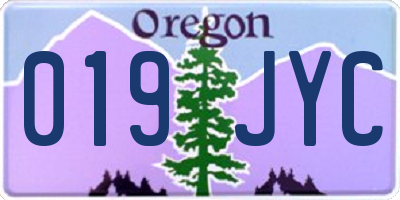 OR license plate 019JYC