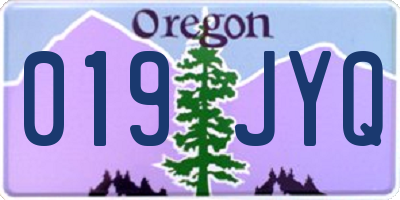 OR license plate 019JYQ