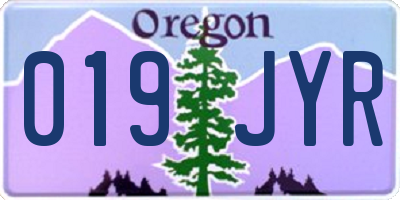 OR license plate 019JYR
