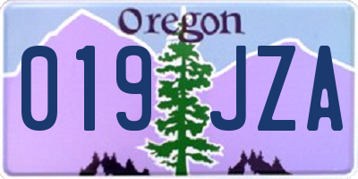 OR license plate 019JZA