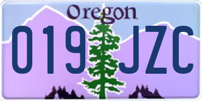OR license plate 019JZC