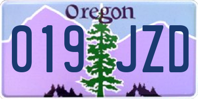 OR license plate 019JZD