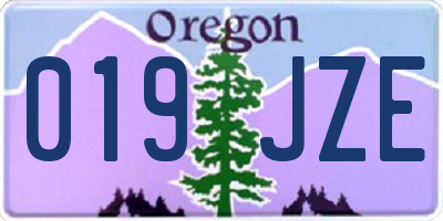 OR license plate 019JZE