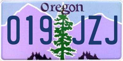 OR license plate 019JZJ