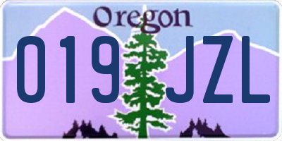 OR license plate 019JZL