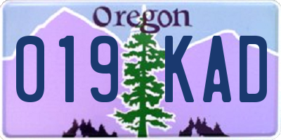 OR license plate 019KAD