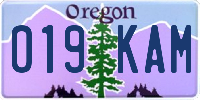 OR license plate 019KAM