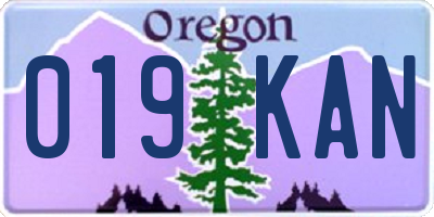 OR license plate 019KAN