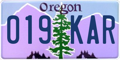 OR license plate 019KAR
