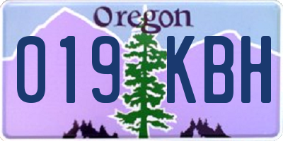 OR license plate 019KBH