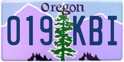 OR license plate 019KBI