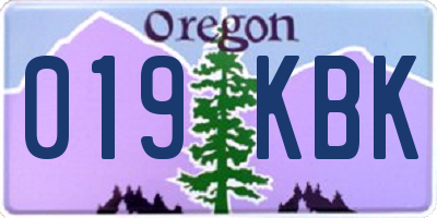 OR license plate 019KBK