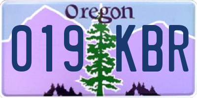 OR license plate 019KBR