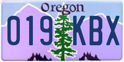 OR license plate 019KBX
