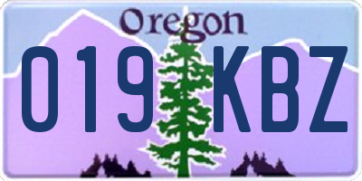 OR license plate 019KBZ