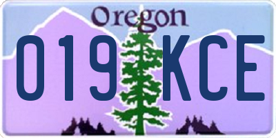 OR license plate 019KCE