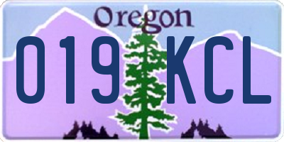 OR license plate 019KCL