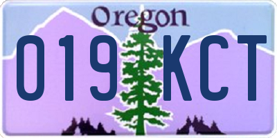OR license plate 019KCT