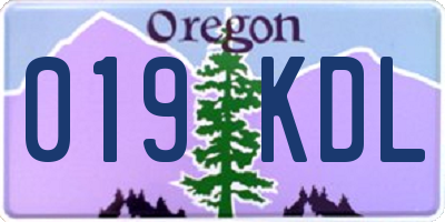 OR license plate 019KDL