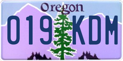 OR license plate 019KDM
