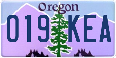 OR license plate 019KEA