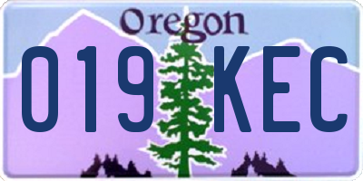 OR license plate 019KEC