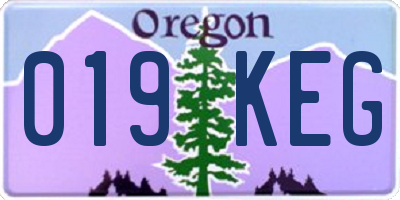 OR license plate 019KEG