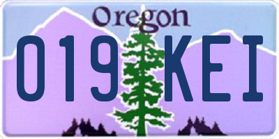 OR license plate 019KEI