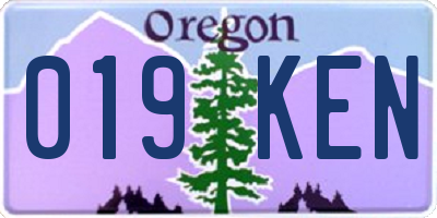 OR license plate 019KEN